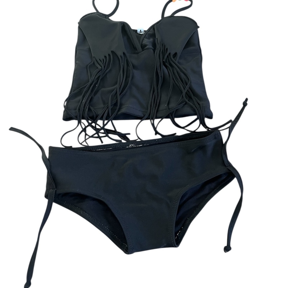 Black Fringe Bikini Set